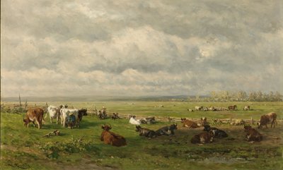 Weidelandschap met Vee, ca. 1880 door Willem Roelofs